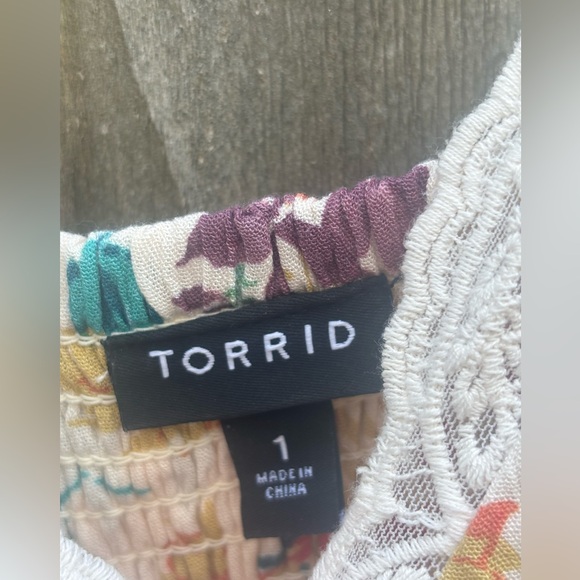 Torrid Floral Boho Gypsy Maxi Dress Lace Spring Summer Women’s Plus Sz 1X - Picture 6 of 8